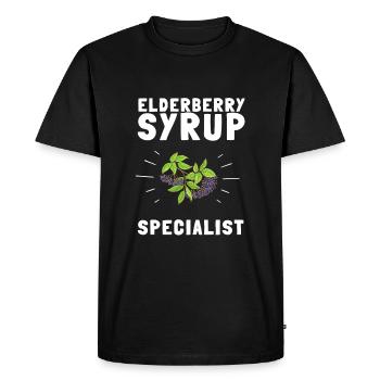 Elderberry Syrup Drink Flu Sambucus Homeopath - Men's Premium Organic T-Shirt - black - Front - Nico (187cm)