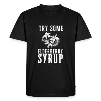 Elderberry Syrup Drink Flu Sambucus Homeopath - Men's Premium Organic T-Shirt - black - Front - Nico (187cm)