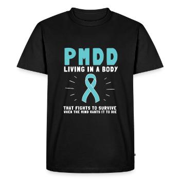 PMDD Sensibilisation Syndrome prémenstruel menstruel - T-shirt Premium bio Homme - noir - Devant - Nico (187cm)