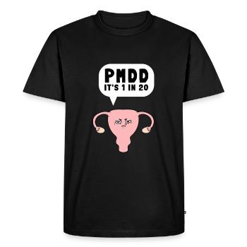 PMDD Sensibilisation Syndrome prémenstruel menstruel - T-shirt Premium bio Homme - noir - Devant - Nico (187cm)
