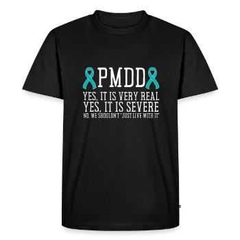 PMDD Sensibilisation Syndrome prémenstruel menstruel - T-shirt Premium bio Homme - noir - Devant - Nico (187cm)