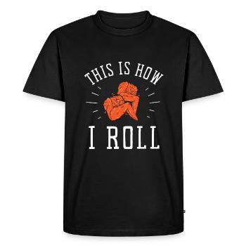 Ailes de poulet Poulet frit et pépites de poulet - T-shirt Premium bio Homme - noir - Devant - Nico (187cm)