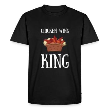 Ailes de poulet Poulet frit et pépites de poulet - T-shirt Premium bio Homme - noir - Devant - Nico (187cm)