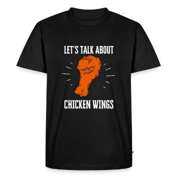 Ailes de poulet Poulet frit et pépites de poulet - T-shirt Premium bio Homme - noir - Devant - Nico (187cm)