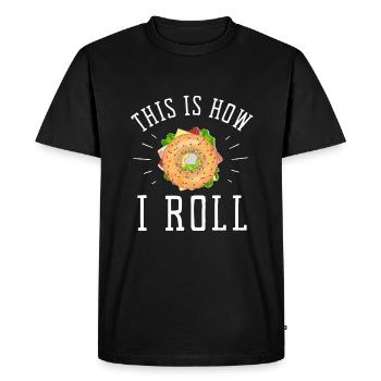 Sesame Bagel New York Jewish Deli - T-shirt Premium bio Homme - noir - Devant - Nico (187cm)