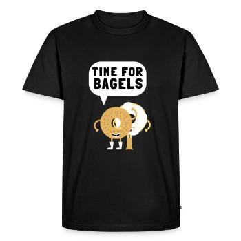 Sesame Bagel New York Jewish Deli - T-shirt Premium bio Homme - noir - Devant - Nico (187cm)
