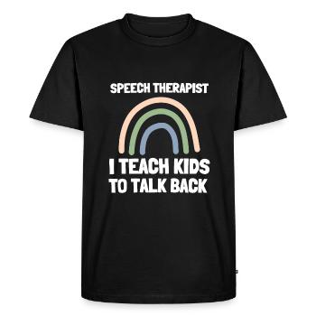 Speech Language Pathologist Speech Therapy SLP - Men's Premium Organic T-Shirt - black - Front - Nico (187cm)