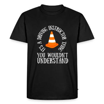 Instructeur de conduite Conducteur Examen de stationnement de voiture Conduite - T-shirt Premium bio Homme - noir - Devant - Nico (187cm)
