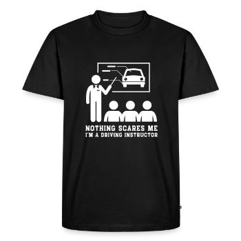 Instructeur de conduite Conducteur Examen de stationnement de voiture Conduite - T-shirt Premium bio Homme - noir - Devant - Nico (187cm)