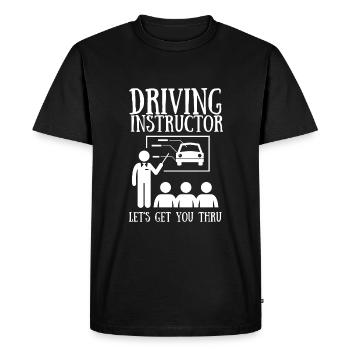 Instructeur de conduite Conducteur Examen de stationnement de voiture Conduite - T-shirt Premium bio Homme - noir - Devant - Nico (187cm)