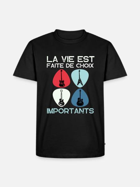 Guitariste humour guitare cadeau homme femme - T-shirt Premium bio Homme - noir