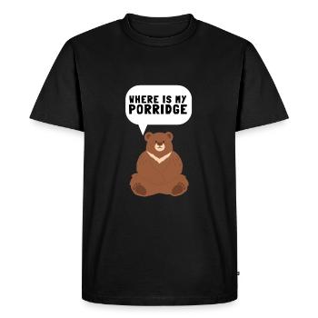 Bouillie céréales Grits Kasha Upma Riz et avoine - T-shirt Premium bio Homme - noir - Devant - Nico (187cm)