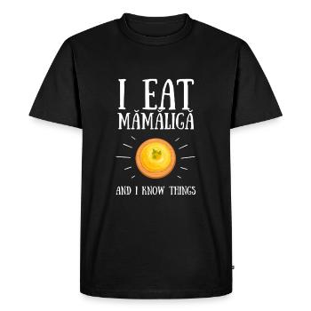 Mamaliga Bouillie moldave roumaine Polenta - T-shirt Premium bio Homme - noir - Devant - Nico (187cm)