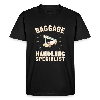 Baggage Handler Airfield Airport Worker - Men's Premium Organic T-Shirt - black - Front - Nico (187cm)