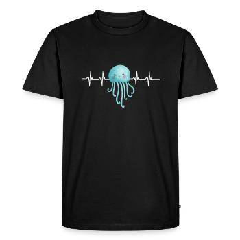 Jelly Fish Medusozoa Marine Biologist Ocean - Men's Premium Organic T-Shirt - black - Front - Nico (187cm)
