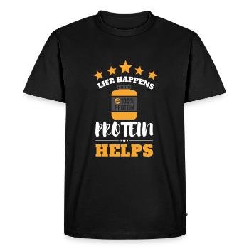 Supplémentation Supplément articulaire d’haltérophilie - T-shirt Premium bio Homme - noir - Devant - Nico (187cm)