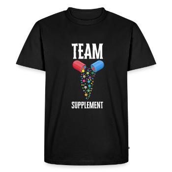 Supplémentation Haltérophilie Joint Supplément - T-shirt Premium bio Homme - noir - Devant - Nico (187cm)