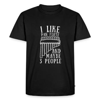 Pan Pipe Instrument Pérou Flûte de Pan en bois - T-shirt Premium bio Homme - noir - Devant - Nico (187cm)