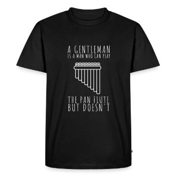 Pan Pipe Instrument Pérou Flûte de Pan en bois - T-shirt Premium bio Homme - noir - Devant - Nico (187cm)