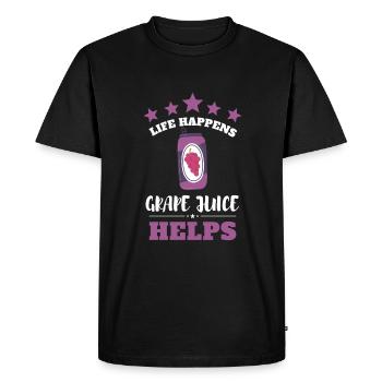 Bouteilles de jus de raisin biologique - T-shirt Premium bio Homme - noir - Devant - Nico (187cm)