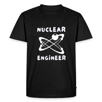 Thème génie nucléaire de la fission de l’uranium - T-shirt Premium bio Homme - noir - Devant - Nico (187cm)