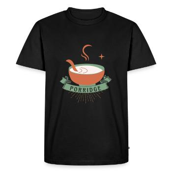 Grains de céréales Kasha Upma Riz et semoule de maïs du matin - T-shirt Premium bio Homme - noir - Devant - Nico (187cm)