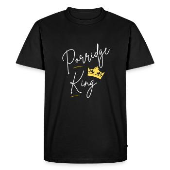 Grains de céréales Kasha Upma Riz et semoule de maïs du matin - T-shirt Premium bio Homme - noir - Devant - Nico (187cm)