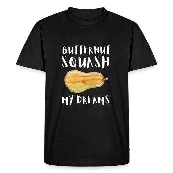 Marché des producteurs frais, Courge musquée biologique My - T-shirt Premium bio Homme - noir - Devant - Nico (187cm)