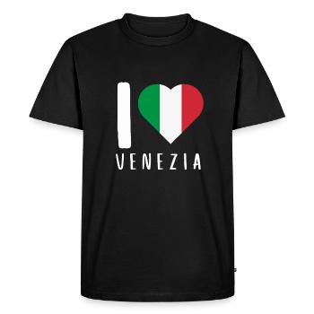 Venise Gondole Italie Venise - T-shirt Premium bio Homme - noir - Devant - Nico (187cm)