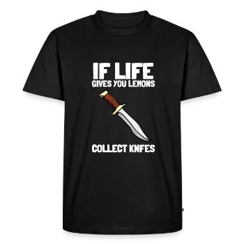 Hunting Knife Collector Flipping Knife, - Men's Premium Organic T-Shirt - black - Front - Nico (187cm)