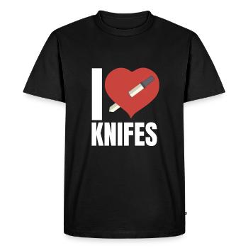 Hunting Knife Collector Flipping Knife, - Men's Premium Organic T-Shirt - black - Front - Nico (187cm)