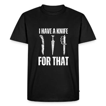 Hunting Knife Collector Flipping Knife, - Men's Premium Organic T-Shirt - black - Front - Nico (187cm)