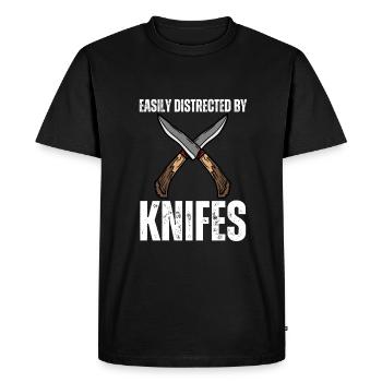 Hunting Knife Collector Flipping Knife, - Men's Premium Organic T-Shirt - black - Front - Nico (187cm)