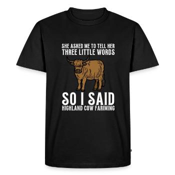 Highland Cow Breeder Scottish Cattle Hairy Cow - Men's Premium Organic T-Shirt - black - Front - Nico (187cm)