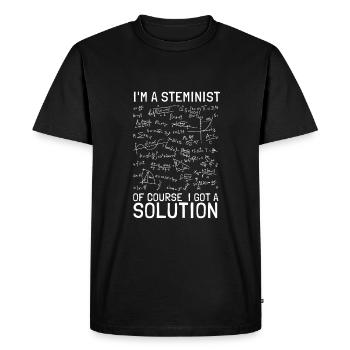 Female Stem Scientist Technology Student, - Men's Premium Organic T-Shirt - black - Front - Nico (187cm)