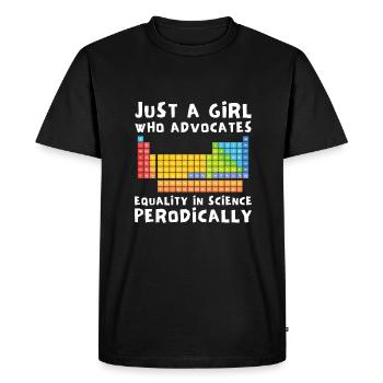 Female Stem Scientist Technology Student, - Men's Premium Organic T-Shirt - black - Front - Nico (187cm)
