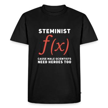 Female Stem Scientist Technology Student, - Men's Premium Organic T-Shirt - black - Front - Nico (187cm)
