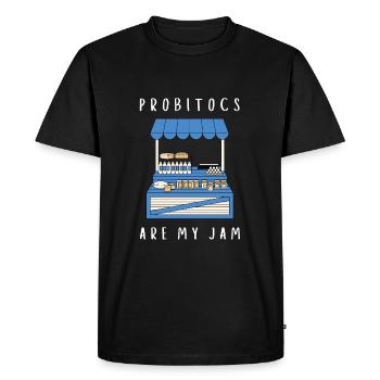 Probiotics Dairy Products, Frozen Yogurt - Men's Premium Organic T-Shirt - black - Front - Nico (187cm)