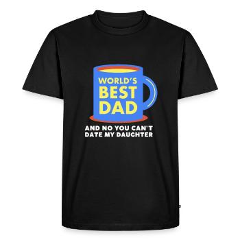 Protective Girl Dad, Dating My Daughter - Men's Premium Organic T-Shirt - black - Front - Nico (187cm)
