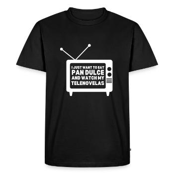 Telenovela Columbianas, émissions hispaniques et feuilletons - T-shirt Premium bio Homme - noir - Devant - Nico (187cm)