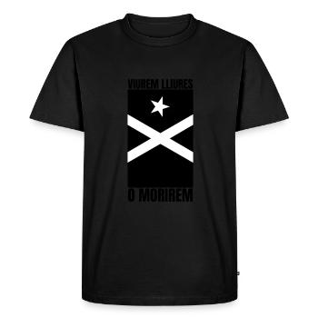 Bandera Independentista Catalana Estelada Negra - T-shirt Premium bio Homme - noir - Devant - Nico (187cm)