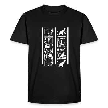 Hiéroglyphes égyptologue, Égypte ancienne - T-shirt Premium bio Homme - noir - Devant - Nico (187cm)