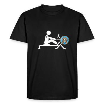 Erg Ergomètre et machine d’exercice d’aviron Aviron - T-shirt Premium bio Homme - noir - Devant - Nico (187cm)