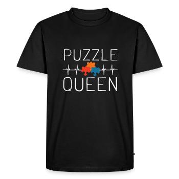 Puzzle Queen - Je passe devant mon heure de coucher - T-shirt Premium bio Homme - noir - Devant - Nico (187cm)