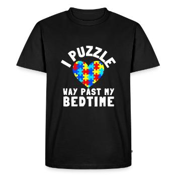 Puzzle Queen - Je passe devant mon heure de coucher - T-shirt Premium bio Homme - noir - Devant - Nico (187cm)