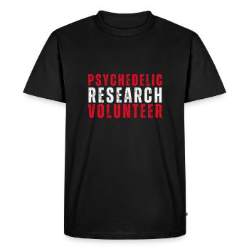 Bénévole pour la recherche psychédélique - T-shirt Premium bio Homme - noir - Devant - Nico (187cm)