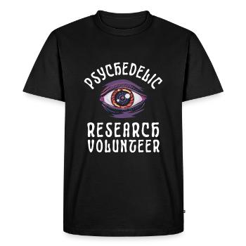Bénévole pour la recherche psychédélique - T-shirt Premium bio Homme - noir - Devant - Nico (187cm)