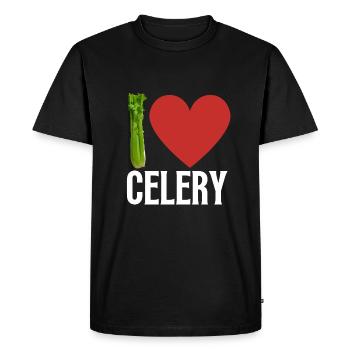 Vegan Vegetarian Veggie Organic Celery Juice - Men's Premium Organic T-Shirt - black - Front - Nico (187cm)