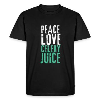 Vegan Vegetarian Veggie Organic Celery Juice - Men's Premium Organic T-Shirt - black - Front - Nico (187cm)