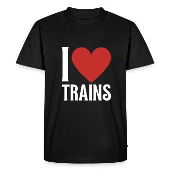 Steam Locomotive - I Have A One Track Mind Train - Men's Premium Organic T-Shirt - black - Front - Nico (187cm)